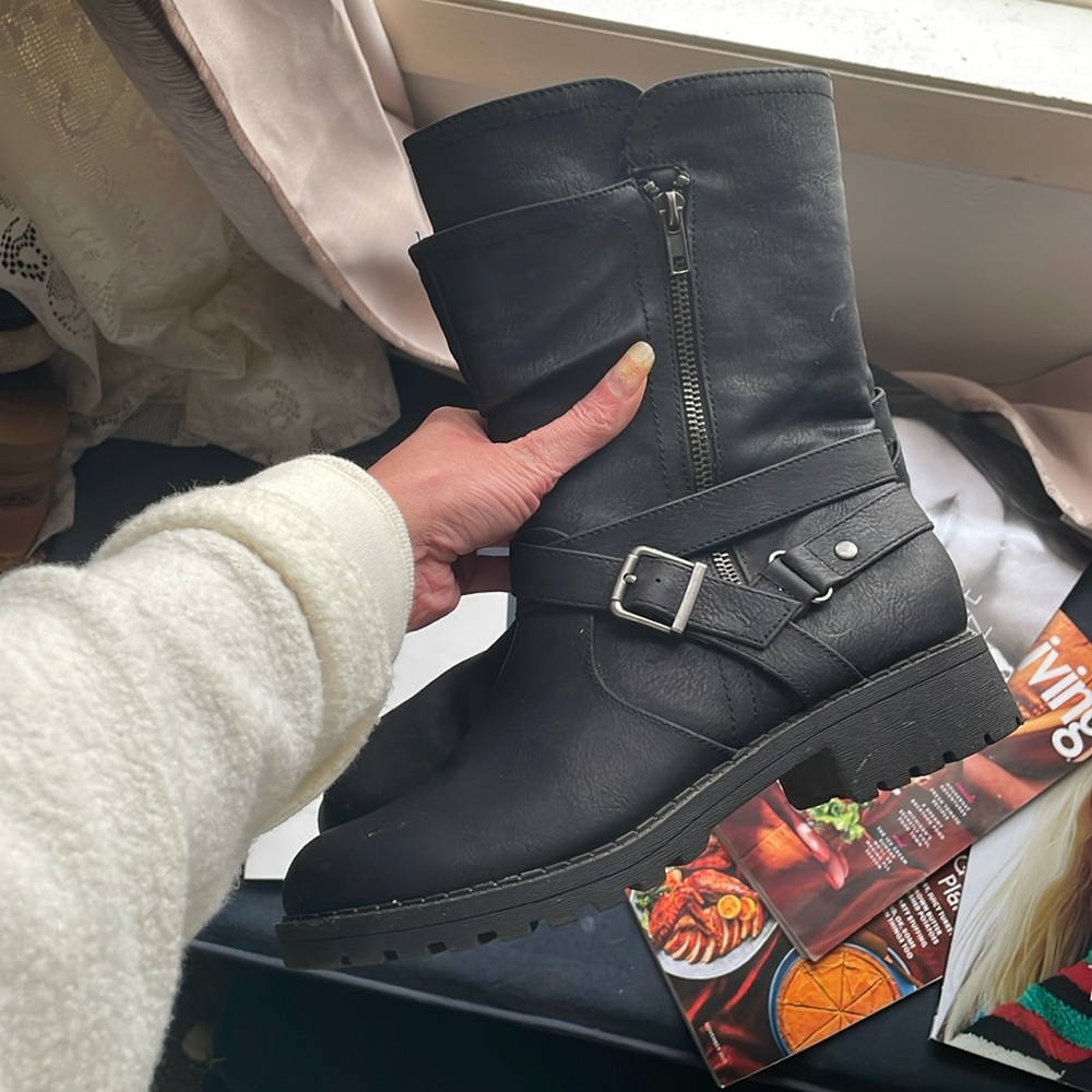 Black Moto Boots